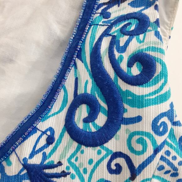 Lilly Pulitzer Lyssa Notch Shift Dress Resort White Lucky Trunks Womens 4 18163 - Picture 6 of 13